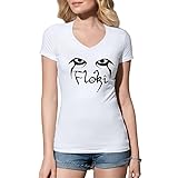 Floki Eyes Vikings TV Series Show Inspired Damen V-Ausschnitt Weißes T-Shirt Size S