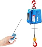 NEWTRY 661LBS Elektrische Seilwinde Elektrischer Hebekran 220 V, 11.8 m, 1500 W, kabellose Fernbedienung, Überkopfhebung, Überlastschutz (Traglast 300 KG)
