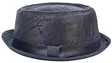 Cool4 PORK PIE HUT LEDER OPTIK VINTAGE Used Look Porkpie Hat Rocky Breaking Bad Hackman Cap PP07 (59)