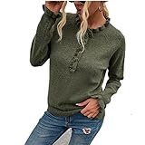 ZYYM Damen Pullover Lässiges Pulli Sweater Lange Ärmel Strickpullover Rundhals Langarm Jumper Tops Damen Winter Elegant Grobstrickpullover Langarm Lose Pulli Oberteile Mode Pullover Strickp