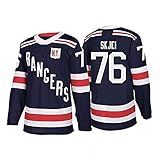 Damen Herren Hockey-Trikot, Herren-Sweatshirt, atmungsaktiv, langärmelig, Stickerei-Edition-T-Shirt #10, Panarin, #24, Kakko #30, LUNDQVIST #76, Skjei, #93, ZIBANEJAD, Schwarz, Größe XXL