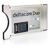 Deltacam Duo Twin CI Modul I Common Interface Karte mit DeltaCrypt-Verschlüsselung 3.0 für Empfang verschlüsselter Sender inkl. SIM Kartenleser I DVB CI-konforme PCMCIA CI-CAM für Smart Cards TV