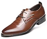 AARDIMI Herrenschuhe Herren Uniform Berufsschuhe Elegant Businessschuhe Lederschuhe Hochzeit Schuhe (42EU=43Asien, Braun)