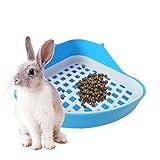 ACAMPTAR Hase Toilette Mülleimer Kleines Tier Ecke Töpfchen Ecke Für Haustier Abfälle Für Kaninchen Hamster - Haustier kleine Ratte WC Töpfchen Trainer Ecke Wurf Bettwäsche Box Pet Pan(Blau)