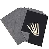 Xinstroe 120PCS Carbon Papier Schwarz Graphitpapier Black Carbon Transfer Transparentpapier mit 5PCS Prägestift Perfekt für die Rückverfolgung (A4)