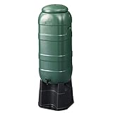 Strata Regentonnen-Set, 4-teiliger Standfuß und Regensammler, 100 L, Grün, 36 x 32 x 96