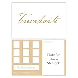 Premium Neutrale Bonuskarten 25 Stk. mit 10 Stempelfeldern Beige Weiß. Treuekarten passend für Gastronomie Restaurant Weinhandel Friseur Nagelstudio Wellness Prax