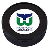 Mustang Hartford Whalers Hockey-Puck mit 3D-Struktur, Vintage-Stil, klassisches S