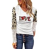 WWricotta Oberteile Damen - Bluse Lang Damen Blumen Shirt Damen Schicke Oberteile Damen Basic Langarmshirt Damen Body Damen Langarm Collage Tshirt D