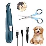 Welltop Haarschneidemaschine Haustiere mit LED-Licht, Professionelle Tierhaarschneider für Hunde und Katze, USB-Aufladung, Elektrische Haarschneidemaschine für Haare um Gesicht, Augen, Ohren,