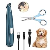 Welltop Haarschneidemaschine Haustiere mit LED-Licht, Professionelle Tierhaarschneider für Hunde und Katze, USB-Aufladung, Elektrische Haarschneidemaschine für Haare um Gesicht, Augen, Ohren,