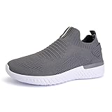 CC-Los Ultra-Fit-Laufschuhe für Herren, elastisch, dehnbar, sportlich, zum Reinschlüpfen, lässiger Loafer, Sneaker, atmungsaktiv, leicht, für den ganzen Tag, 051 Grau, 44.5 EU