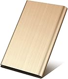 Externe Festplatte (2 TB, ultradünn, USB 3.0, für Mac, PC, Laptop (2 TB, goldfarben)