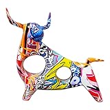 TISHITA Stier Tier Figuren Kunst Harz Requisiten Geschenk Ornament Moderne Skulptur für zu Hause Wein Kabinett Büro Bücherregal Weihnachten - Kop