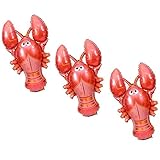 Lepep Riesen Hummer Deko Luftballons Cartoon Lobster Folienballons Party Heliumballons Dekoration für Geburtstag Verlobung Tropischen Ozean Tiere Seaside Themenparty (3 Stücke)