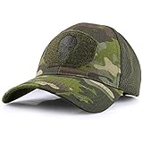 QSMIANA Baseballkappe, Camouflage, Militär, taktische Baseballkappe, Outdoor, Jagd, Totenkopf, Trucker-Mütze, Mesh, verstellbare Snapback, Sonnenblende, Kappen, Herren, Damen, Dschungel-Tarnung, C