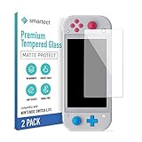smartect Mattes Schutzglas kompatibel mit Nintendo Switch Lite [2x MATT] - Tempered Glass mit 9H Härte - Blasenfreie Schutzfolie - Anti-Kratzer Display