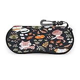 Nahtlose Muster Herbst-Thema Hand gezeichnet Brillenetui Soft mit Karabiner-Clip Ultra Light Tragbarer Neopren Reißverschluss Durable Sonnenbrillen F