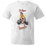 Italien Roller Moped Shirt Simson Oldschool T-Shirt Weiss Polo Tee (4XL)