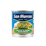 SAN MARCOS Grüne Jalapeños in Streifen, in Marinade eingelegt, Dose 215g - Abtropfgewicht 118g - Rajas de Chile Jalapeños en Escabeche, 215g