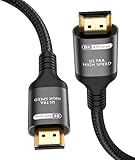 8k HDMI 2.1 Kabel 48Gbps Ultra High Speed HDMI Kabel 4k120Hz 10k 8k60Hz 4:4:4 eARC DTS:X Dol-by Atmos Dynamic HDR VRR Kompatibel für Apple TV Gaming PC RTX 3090 PS5 Xbox (2m)