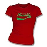 Cristiano Ronaldo (Portugal) Enjoy-Style Damen Slim Fit Fußball T-Shirt (Small)