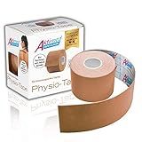 AKTIMED Tape CLASSIC Physiotape – Sporttape elastisch & wasserfest – Dermatest „sehr gut“ – Physio Tape atmungsaktiv & hautfreundlich – Tape Kinesologie/Kinesiologie Tapes (beige)