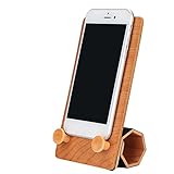 SALUTUY Handyhalter aus Holz, Tablet-Halter 7-Punkt-Magnet für Nachttisch für Ihr Büro(helle Holzmaserung)