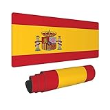 Office Mat Rote Spanische Flagge Spaniens Waffen Genaue Abmessungen, Proportionen Und Farben Gelber Beamter Gaming Mauspad Multifunktionales Verschleißfest Office Mauspad 30X80C