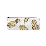 Linomo Federmäppchen Gold Ananas klein Mäppchen Federtasche Schüleretui Bleistift Beutel für mädchen teenager junge k