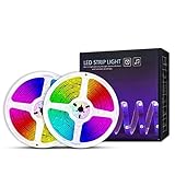 MINGRT RGB Bluetooth LED Streifen, LED Lichterkette mit IR-Fernbedienung und APP Steuerung, 16 Millionen Farben, Musik Sync und Timermodus Lichtleiste für Haus Deko Bar Küche Party