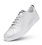 adidas Herren Cloudfoam Advantage Clean Sneaker, (Cloud White/Cloud White/Collegiate N), 37 EU