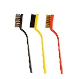 Sky Vogue Reinigungswerkzeug-Set, 3-teilig, Mini-Drahtbürste mit Messing, Nylon, Edelstahlb