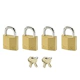 MASTER LOCK Kleine Vorhängeschlosser Set [Schlüssel] [4er-Pack] [Familienpackung] [Gleichschliessend] 120EURQNOP - Ideal für Rucksäcke, Gepäck, Comp