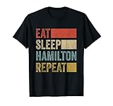 Stilvolles Retro 70er Eat Sleep Hamilton Musical T-S