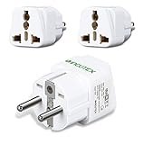 Incutex 2X Steckdosenadapter Reiseadapter Typ G, A, B, D auf Typ F universal Reisestecker US UK zu EU DE Schuko travel Adapter Plug weiß