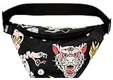 LOQI SNASK Tiger Snake Beer Black Bumbag