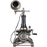 DWGYQ Vintage Festnetztelefon, Retro European Style Telefon mit Wählscheibe mit klassischer Metallglocke und Wahlwiederholungsfunktion Antikes schnurtelefon für Zuhause, Büro und Hoteleinrichtung