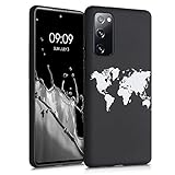 kwmobile Hülle kompatibel mit Samsung Galaxy S20 FE - Handyhülle Silikon Case - Travel Umriss Weiß Schw