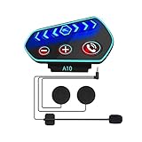 Motorradhelm Bluetooth Headset Mit Beleuchtung, Professioneller Sound Drahtlose Motorrad-Gegensprechanlage Universelles Wasserdichtes Helmkommunikationssystem Mit Sprachassistent 2600mAh Akk