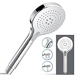 asense Duschkopf - Handbrause mit 2 Strahlarten - Duschkopf mit Knopf zur Umstellung - Duschbrause Passion 110 in elegantem Design [Regendusche chrom]