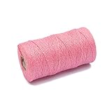 Lueao Cqinju-Jute Schnur 100m Natürliche Sackleinen Jute Bunte Beine Schnur Hanf Seil 2mm String Geschenk Verpackung Saiten Weihnachtsfeiervorräte, Haltbare Packschnur (Color : Dark Pink)