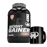 4,5kg Mammut Weight Gainer Crash 5000 für Hardgainer - Set inkl. Protein Shaker, Riegel, Powderbank oder Tasse (Cookies, Mammut Keramik Tasse)