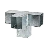 Holzverbinder T-Form für 4x Balken 90x90 Pfostenecke Pfostenverbinder von Gartenpirat®