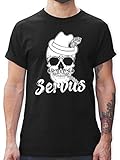 Kompatibel mit Oktoberfest Trachtenshirt Herren - Bayern Totenkopf Servus Weiss - XL - Schwarz - niederbayern Tshirt - L190 - Tshirt Herren und Männer T-S