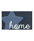 Zala Living Stern Home Blau 50x70 cm Fußmatte Schmutzfangmatte Sauberlaufmatte Türmatte dekorative Matte, Polyamid, 50 x 70 x 0,7