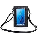 Handy-Holster Touch Screen Crossbody Geldbeutel, Multifunktions Clear Window Phone Purse-Mappen-Kasten mit verstellbarem Gurt for Reise, Schultertaschen, Telefon Purse Gürtelklemme ( Color : Black )