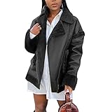 WHZXYDN Herbst Und Winter Neue Damenmode Langarm Pelzkragen Einreihige DüNne Warme Lederjacke D