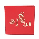 LZHLMCL Geschenk Grußkarte Weihnachtsbaum Und Schneemann Dreidimensionale Hohle Weihnachtskarte Neujahrsk
