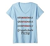 Damen Einschulung Grundschule Fertig Realschule Weiterführende T-Shirt mit V